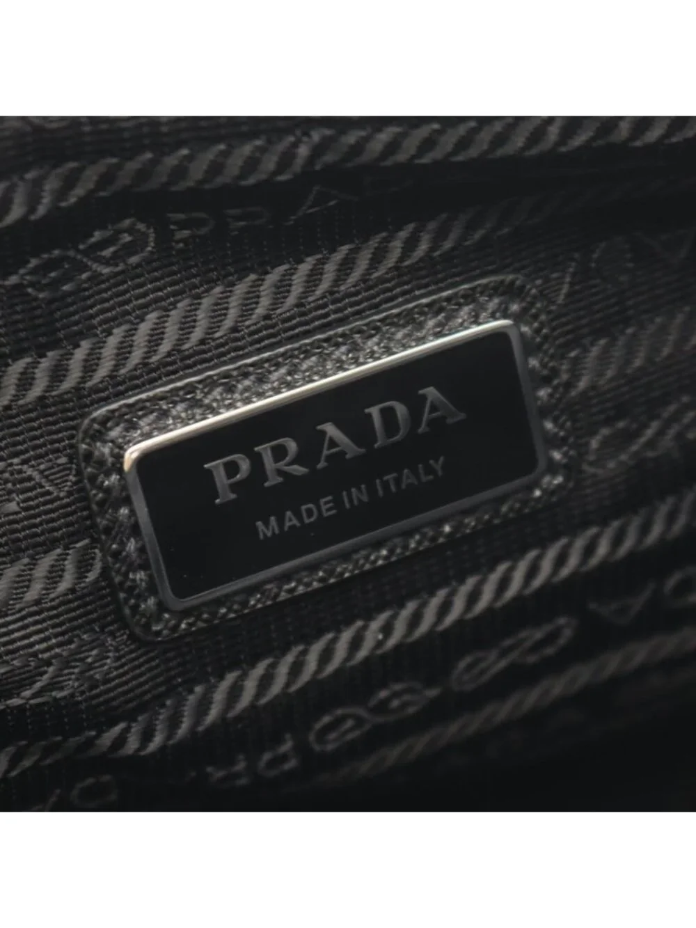 Prada Shoulder Bag Re-Nylon Black Nylon Saffiano Leather Triangle Logo